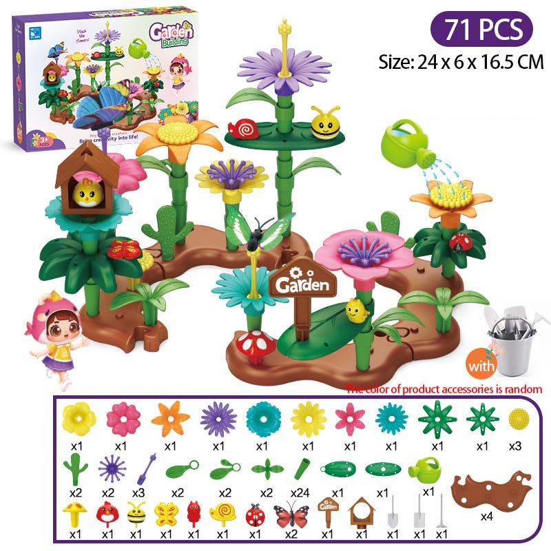 

Girls Ocean Coral Building Blocks Kids Flower Garden Bouquet Toys Creative Growing DIY Floral Garden Parents-child Interct