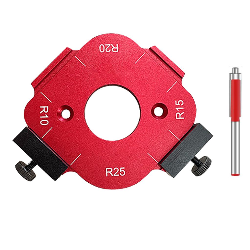 Round Corner Radius Template R10 R15 R20 R25 Aluminum Alloy Router Table Corner Radius Jig for Woodworking