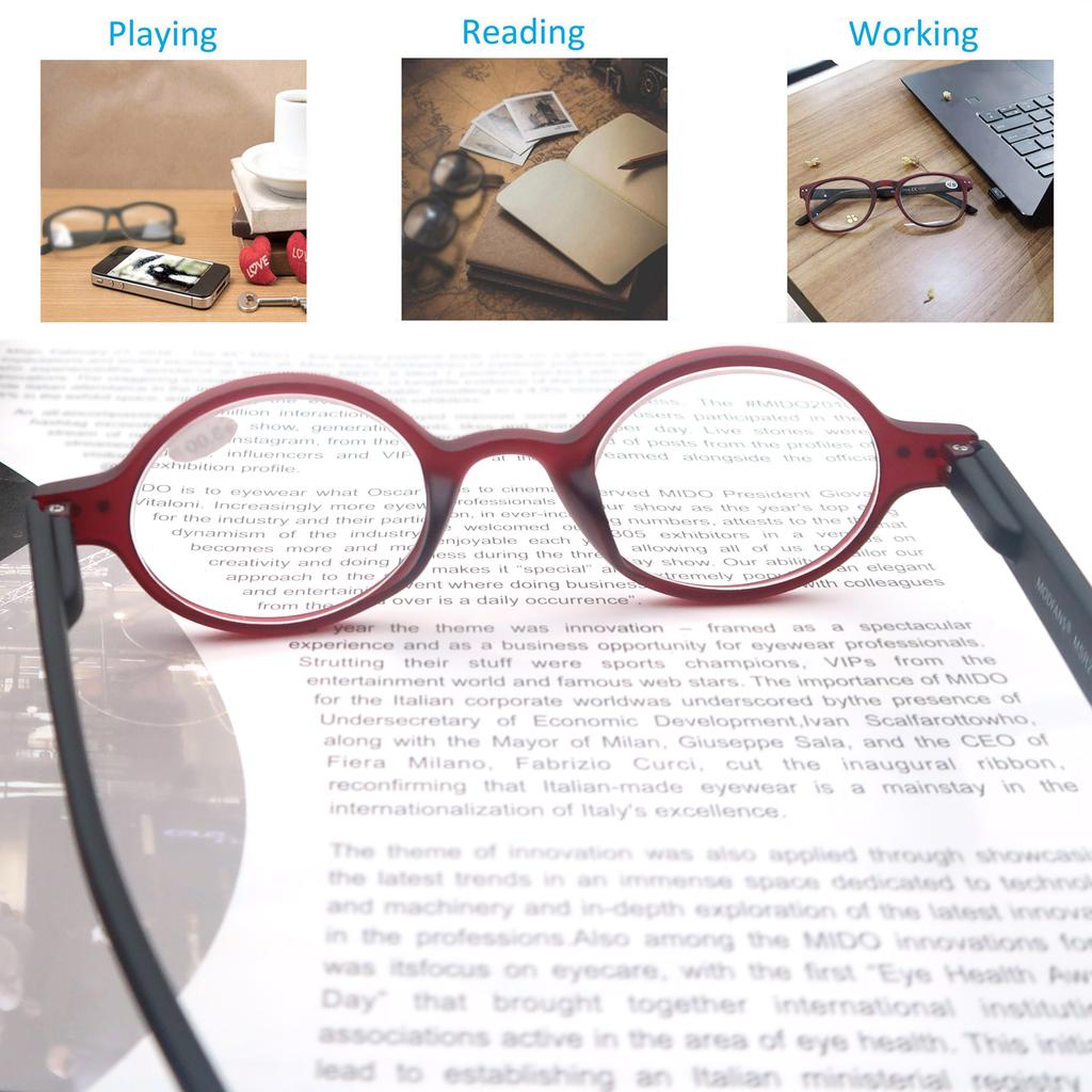 Klassische Antike Lesebrille Herren Damen Lesebrille Stilvoller Runder Rahmen Federgelenk Alterssichtigkeit Vergrößerungsverstärker