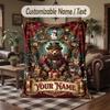 Winter Snow Theme Throw Blanket Custom Name Text Personalized Blanket Soft Cozy Blanket for Home Sofa Bed