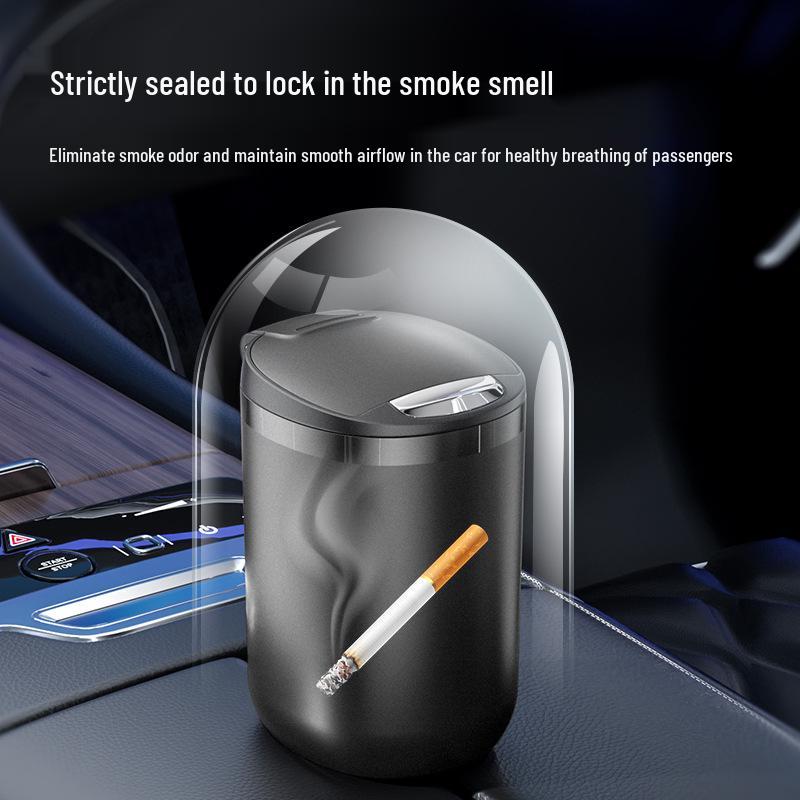 High-End Metal Car Ashtray with Lid: Anti-Drop Ornament for Car Interior