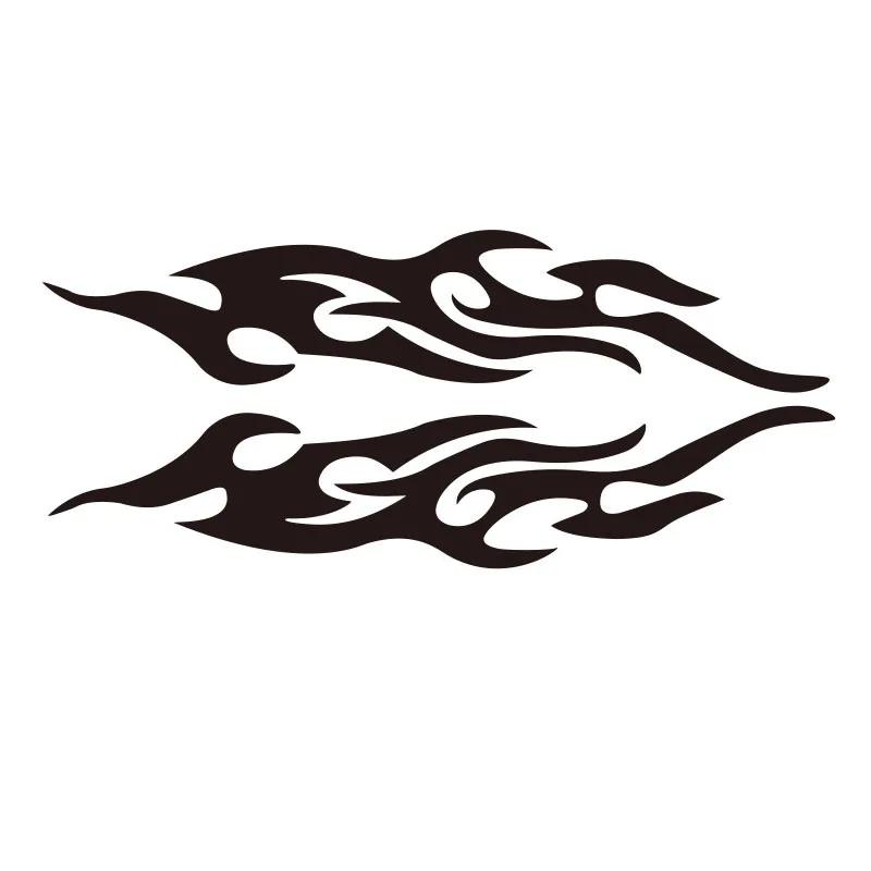 

2Pcs Car Flame Stickers Car Truck Side Door Truck Bumper Window Lap Top Cut Vinyl Decal Sticker Auto Styling Decals Accessories чорний