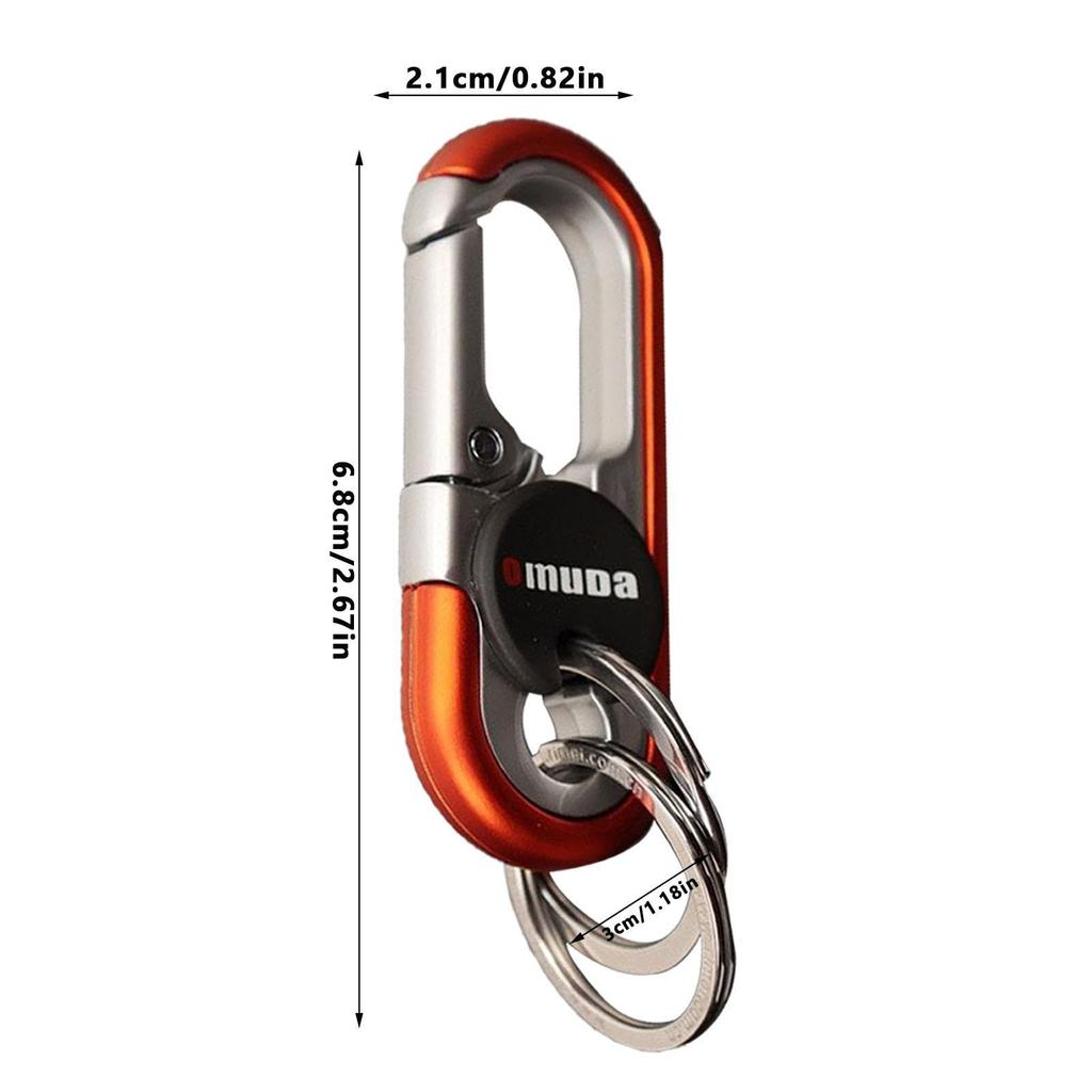 Key Carabiner | Mens Zinc Alloy Car Key Chain with Double Ring - Men's