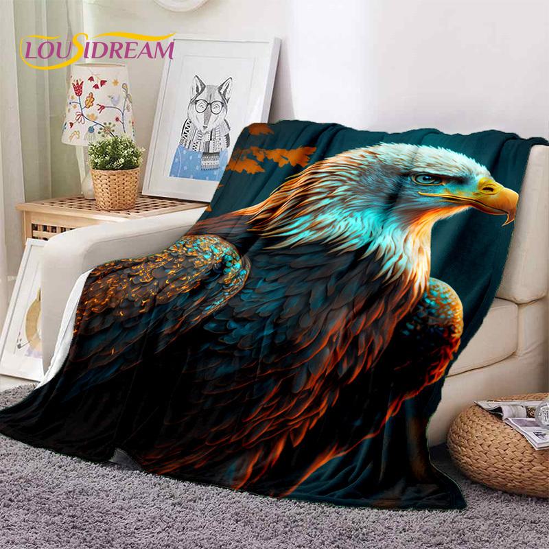 3D Cute Owl Eagle Birds Cartoon HD Soft Flannel Blankets,Throw Blanket Comfortable Blanket for Picnic Beds Home Bedroom Kid Gift