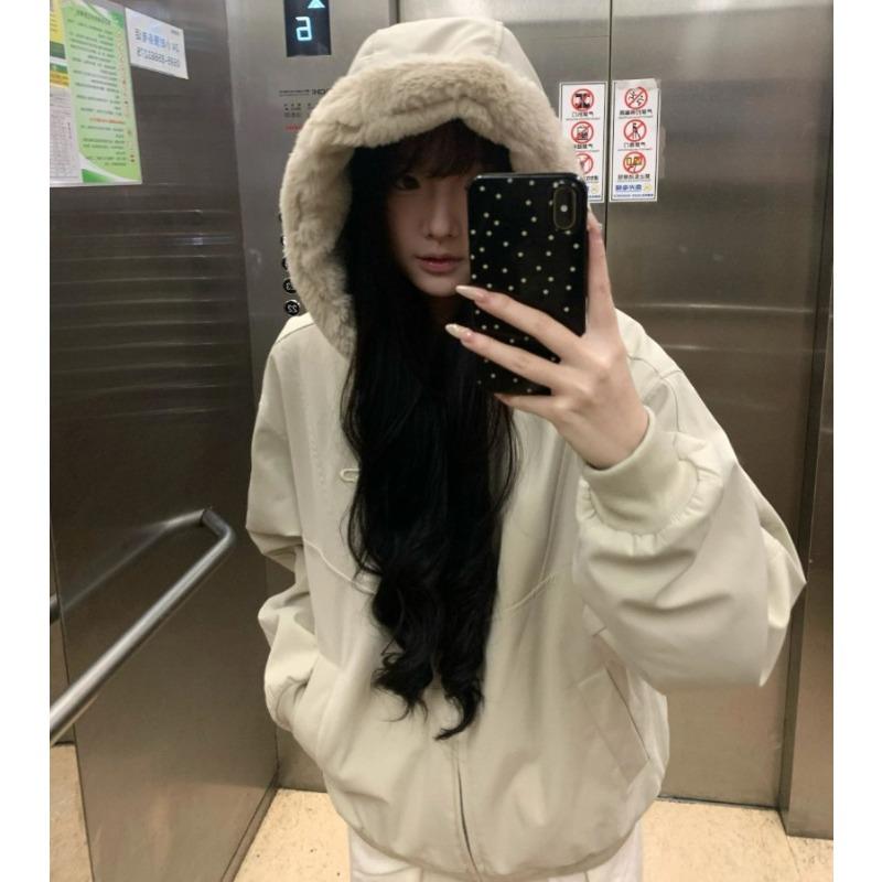 

Толстое Теплое Пальто из Искусственной Овчины Женское Свободное Зимнее Худи Флисовая Верхняя Одежда XXL