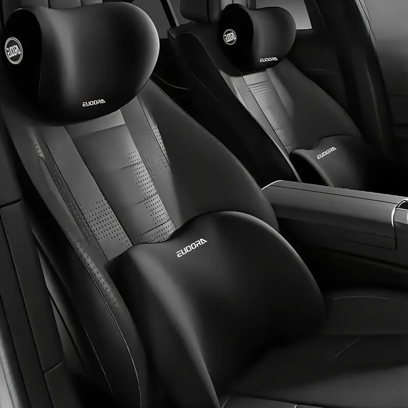 1 Set of 2 Ergonomic Car Seats 1 Headrest 1 Lumbar Pillow Support Combo Set Is Suitable for Various Models of Seats, Easy To Install, Ideal Gift
