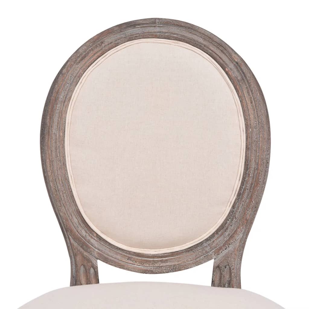 Vidaxl Dining Chairs, 4 Pcs, Cream, Fabric Upholstered
