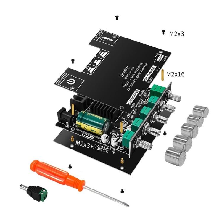 Powerful Audio Amplifier Module 50Wx2+100W Subwoofer 2.1Channel for DIY Speakers
