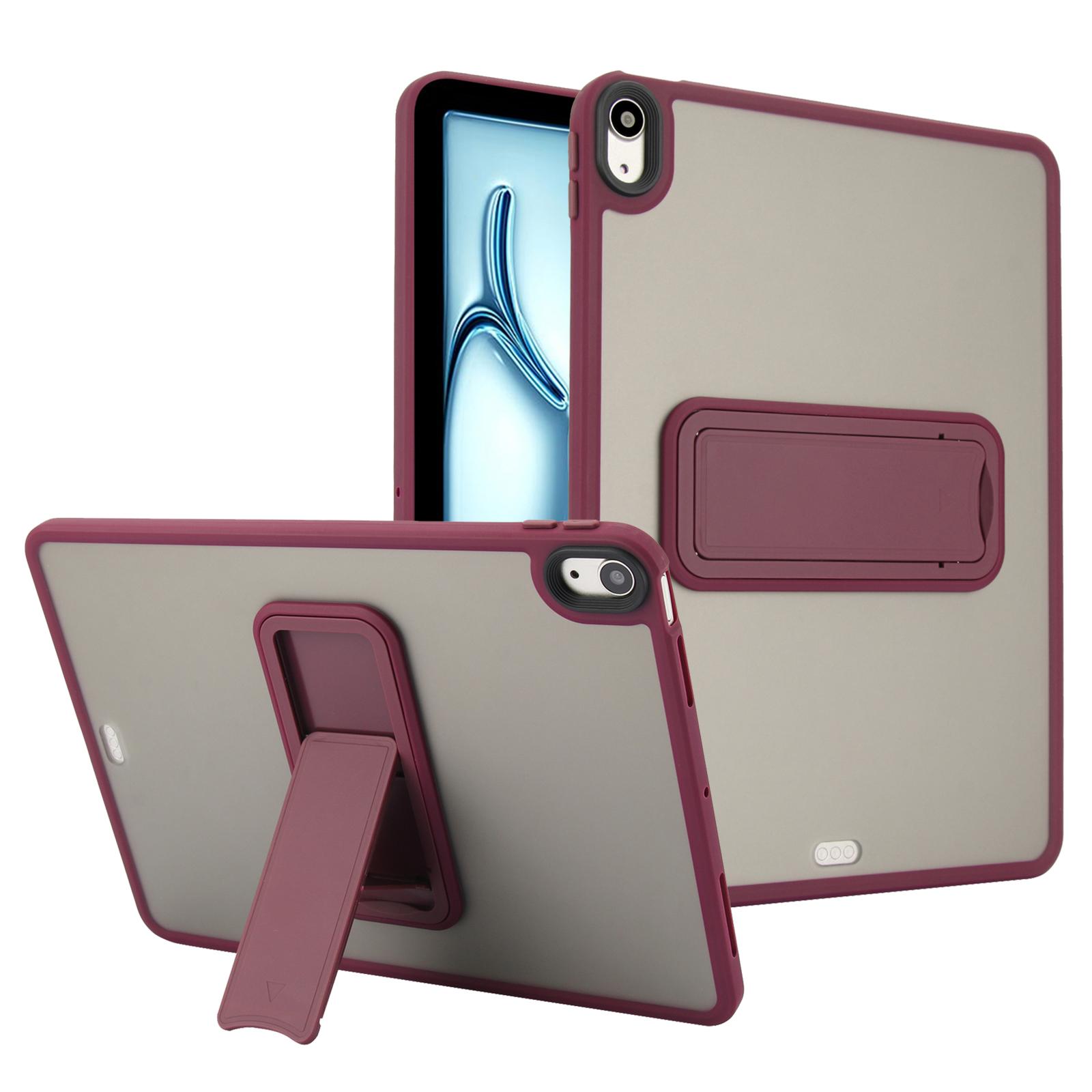 

For iPad Air 13 (2025)/(2024) Case with Kickstand TPU+PC Skin-Touch Tablet Cover Wine Red