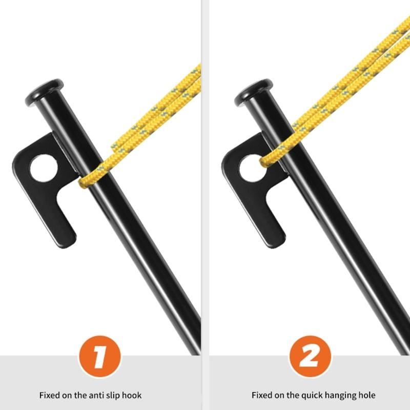 Camping Tent Stakes Aluminium Tent Stakes Peg Garden Ground Anchors With Hook Wind Proof Camp Tent Spikes Canopy Nails