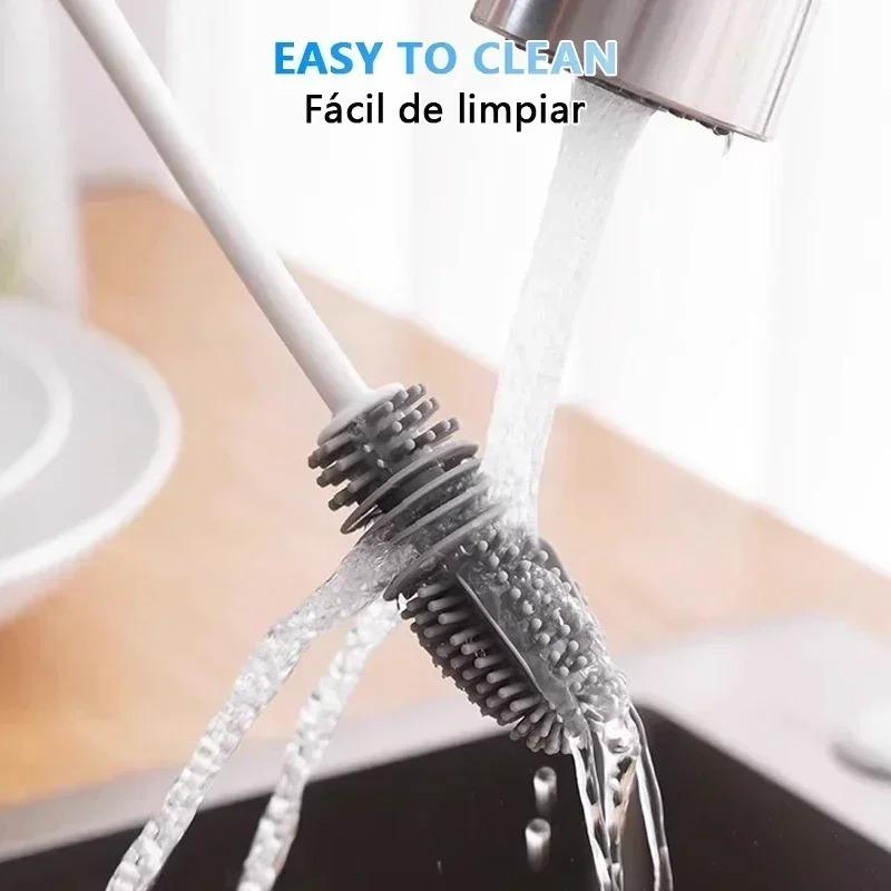3pcs Silicone Bottles Brush Baby Bottles Clean Brushes Long Cleaning Brush Cup Brush for Scrubbing Useful Cleaning Product for Home
