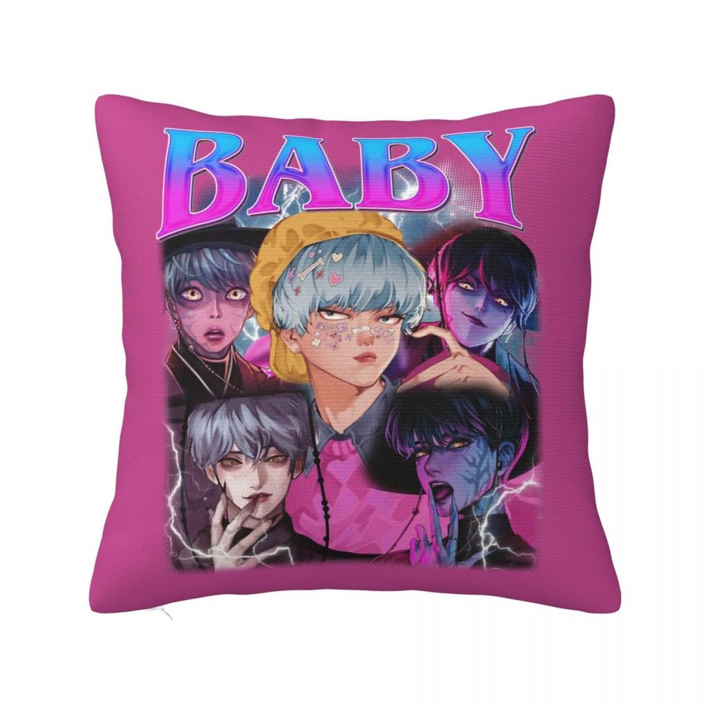 Huntrix Saja Boys Kpop Demon Hunters Square Pillow Cases Cushion Cover Novelty Polyester Decorative Pillowcover For Seat 45*45Cm