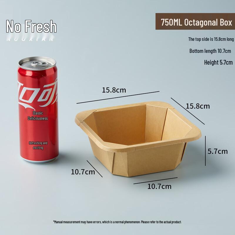 Eco-Friendly Kraft Paper Octagonal Takeaway Bowls