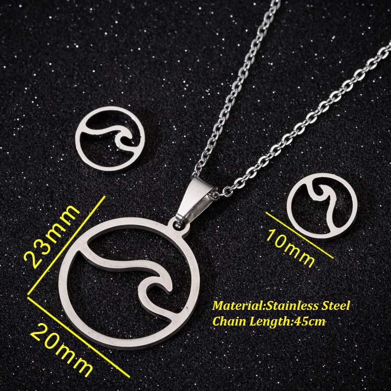 Thanksgiving Pendant Necklace & Earrings Set: Mother Holding Child, Stainless Steel Tree of Life Jewelry for Spring & Summer