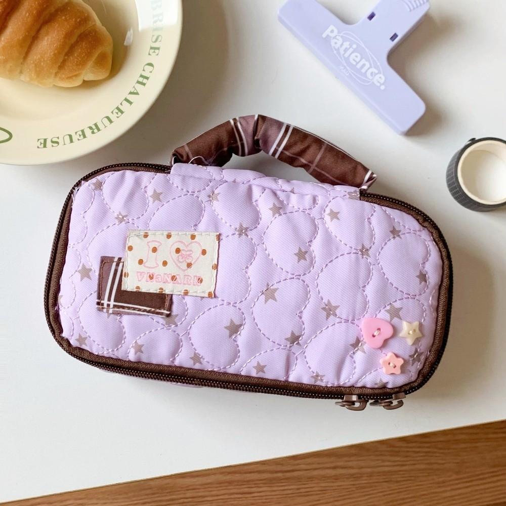 Star Love Heart Korean Stationery Bag Large Capacity Handheld Pencil Bag  School Office
