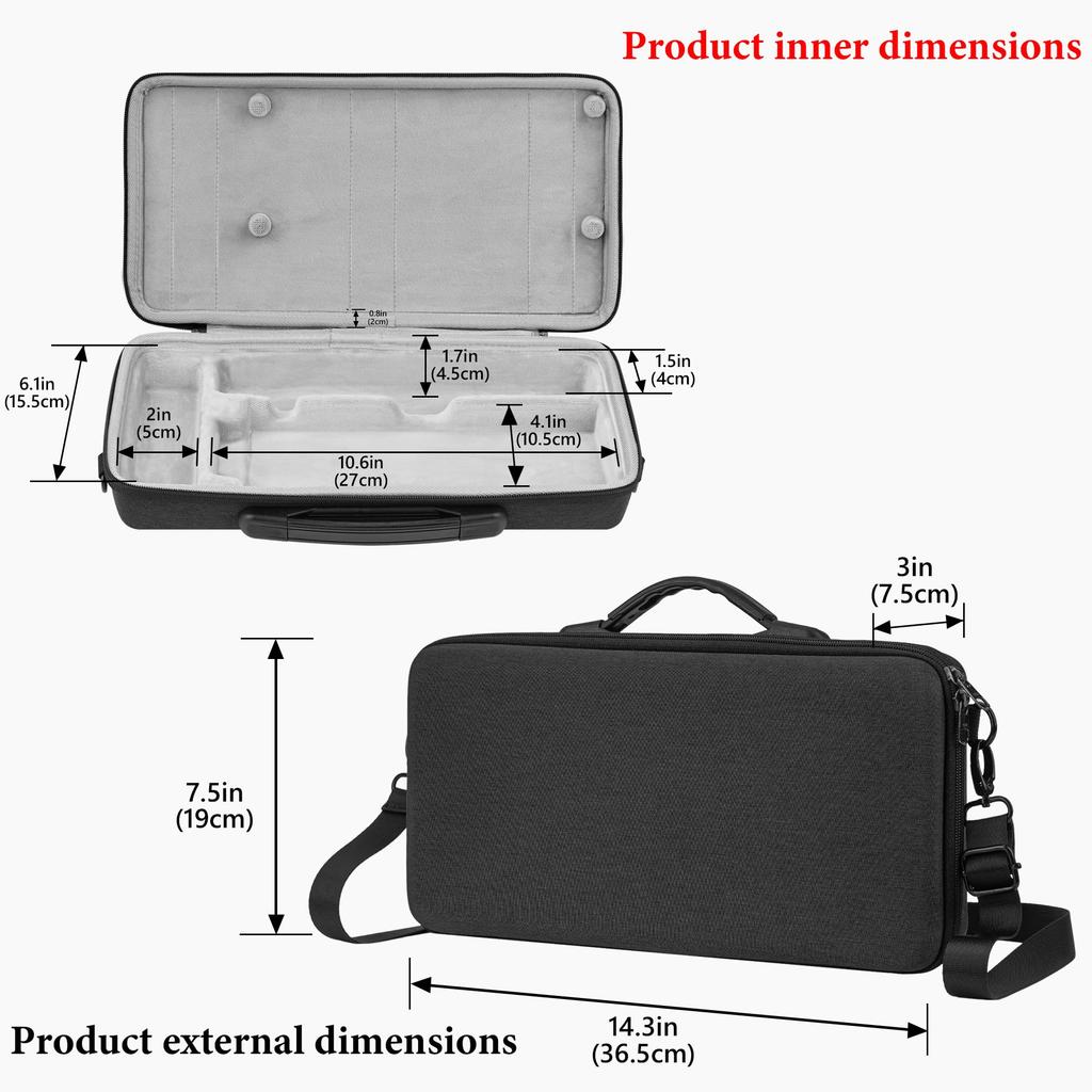 Geekria Audio Interface Carrying Case Compatible with Osee GoStream Deck EVA Hardshell Portable Travel Bag Deck/GoStream Pro/GoStream Duet, (Dark