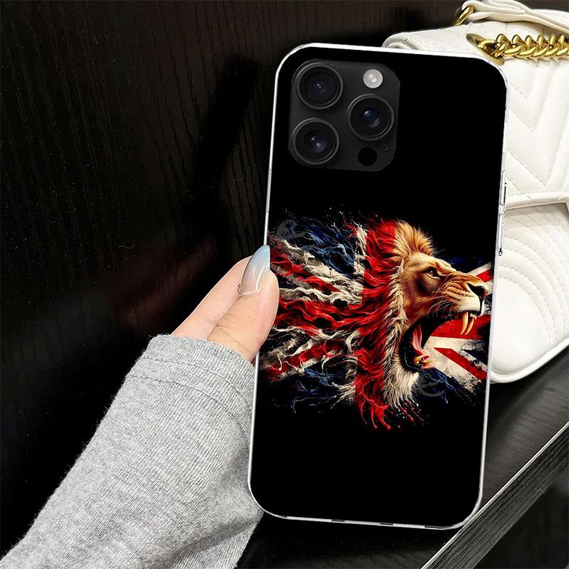 Custodia Bandiera Union Jack Inghilterra UK per iPhone 17 Air 16 16E 15 14 11 Pro Max Cover Morbida per Telefono 12 13 Mini 7 SE 2020 8 Silicone Nero