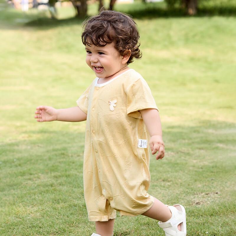 TONGTAI Baby Jacquard Pure Cotton Short Sleeve Romper