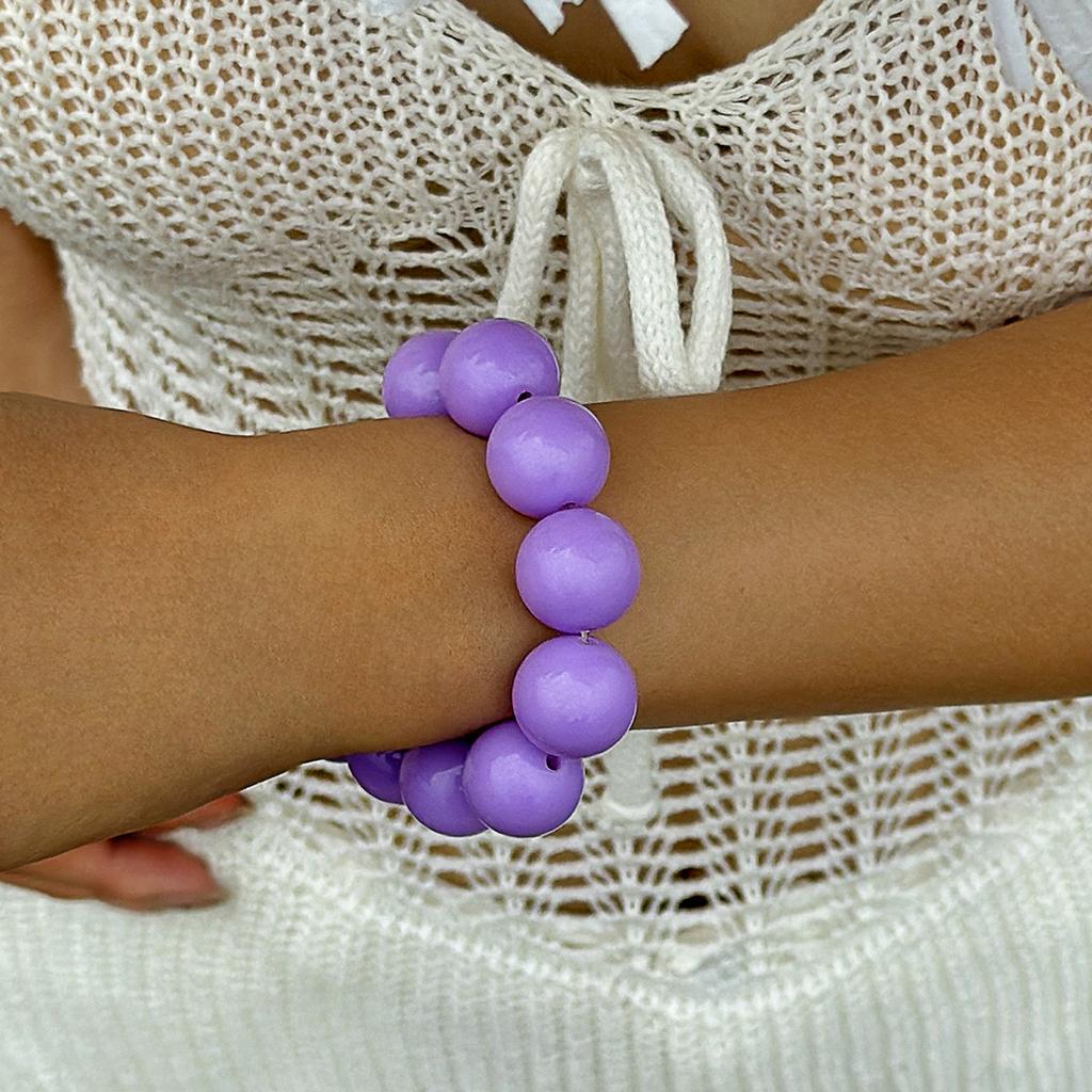 Conjunto de Pulseiras Elásticas com Contas Redondas Joias para Mulheres e Meninas Ajuste Ajustável Design Durável para Uso Diário e Presentes