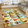 ABC Alphabet Kinder Krabbeln Frühe Bildung Cartoon Kinder Spielzimmer Bereichsteppich, Teppich für Wohnzimmer Schlafzimmer Sofa, Rutschfeste Matte