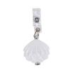Glitter Seashell Badge Reel Retractable ID Card Badge Holder Name Tag Work Alligator Clip for Teachers Office Staff Nurses