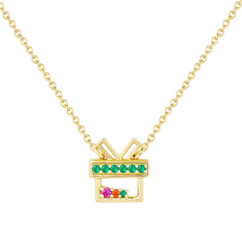 

Arvaleff S925 Sterling Silver Necklace, 14k Gold Zircon, Christmas Gift, Cross-border Fashion Clavicle Chain with Diamonds золотий