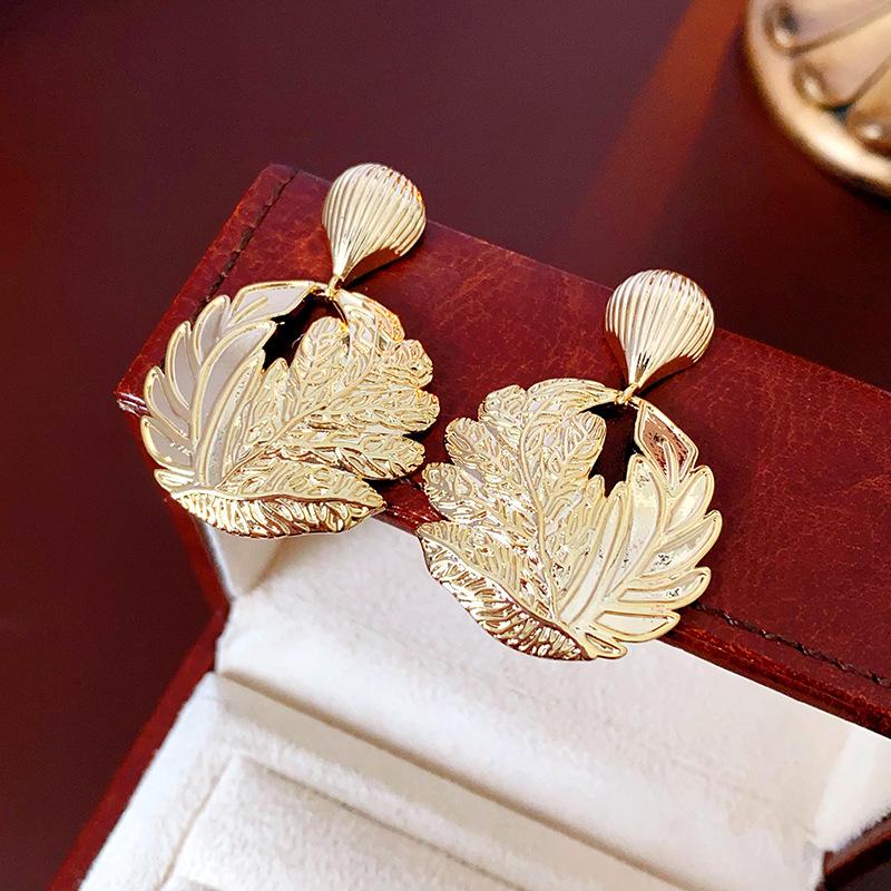 Boucles d'oreilles vintage Argent Aiguille Cœur & Fleur Pendentif Pompon