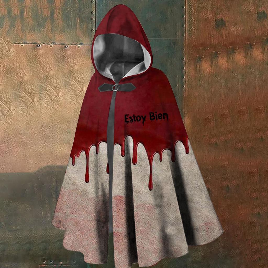 Halloween Bloodstain Print - Unisex Long Hooded Cape