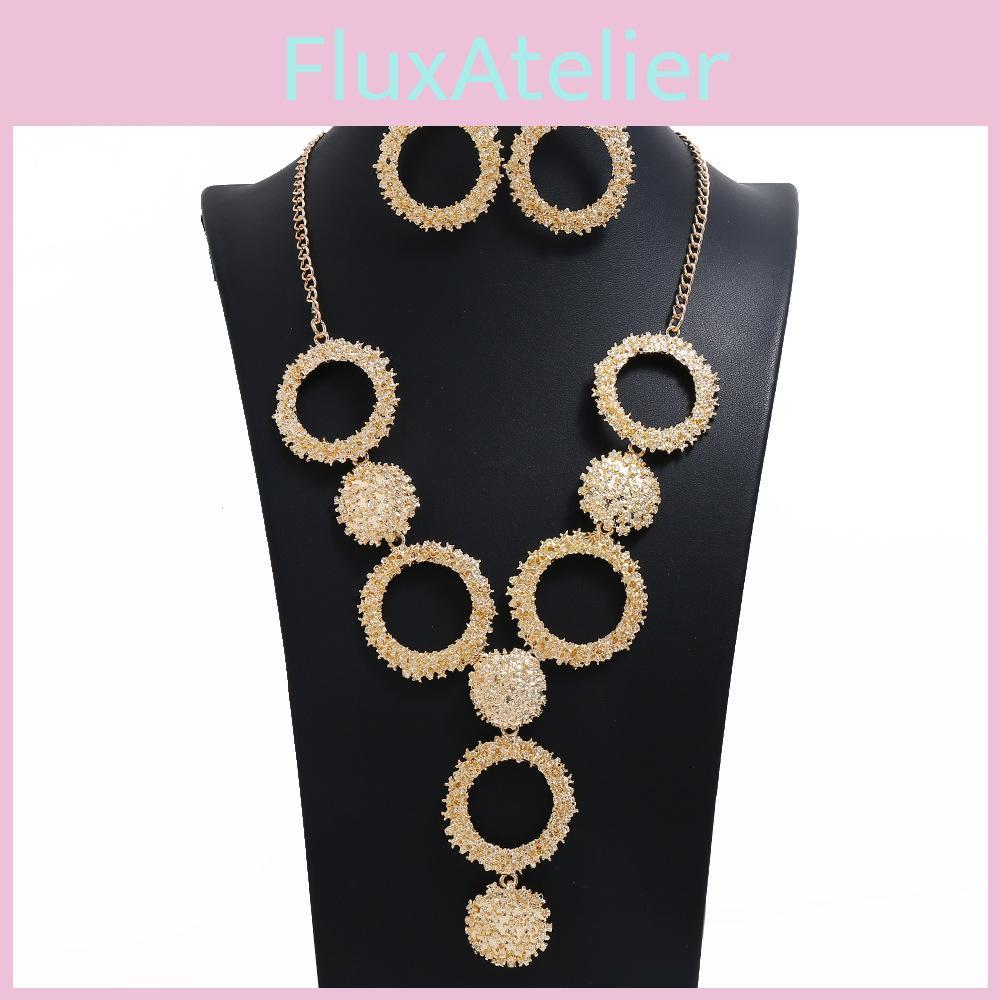 Retro Alloy Necklace Jewelry Set With Gold Plated Finish For Art Fashion Enthusiasts