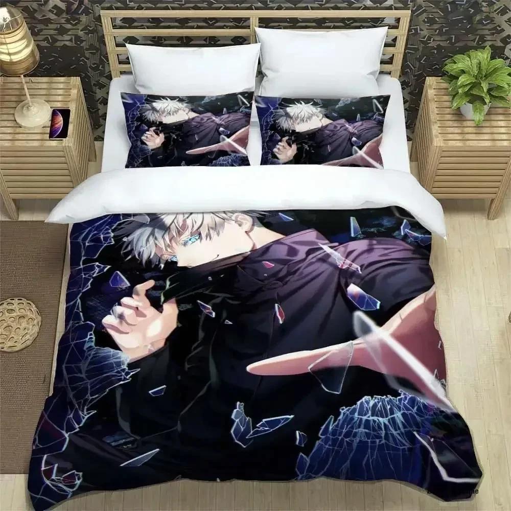 New Anime Jujutsu Kaisen Satoru Gojo Christmas Gift King Twin Double Child Bedding Set Microfiber or Polyester Duvet Cover Set