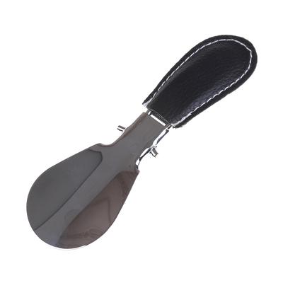 12*3.5Cm Shoe Horn Stainless Steel Foldable Pu Leather Handle Durable Shoehorn