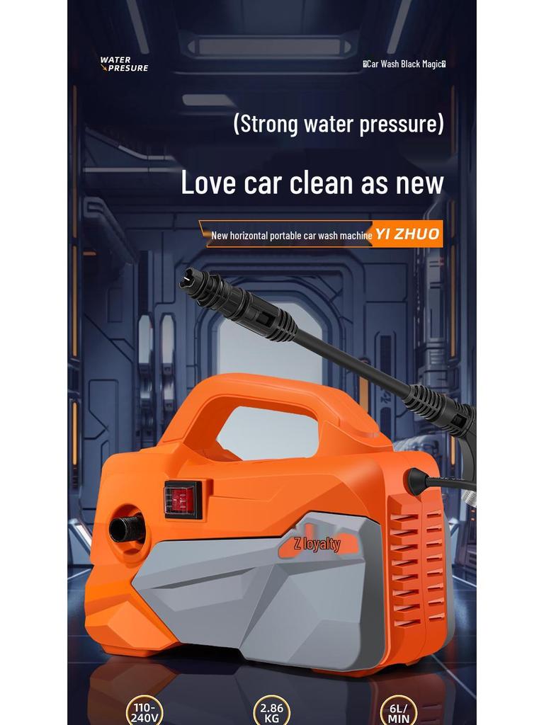 High-Power Portable Handheld Car Washer & Cleaner with High-Pressure Water Gun