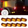 10Pcs Amber Oval LED Side Clearance Marker Lights 2.5" For Car Truck Trailer RV