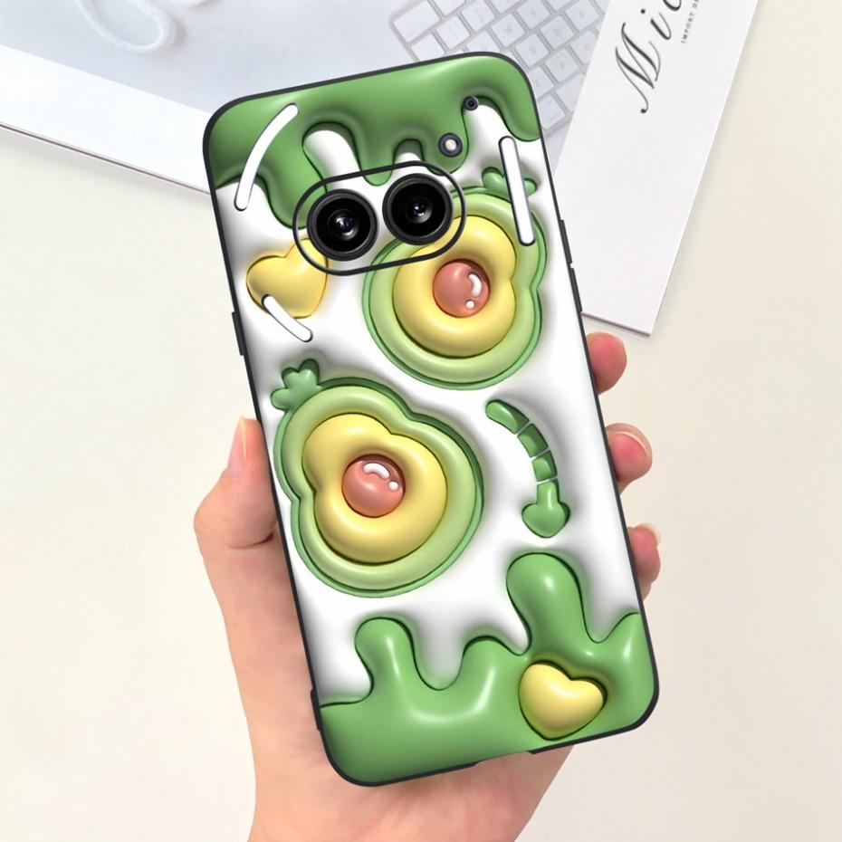 Für Nichts Telefon (2a) (2) Schwarze Silikon-Schutzhülle Für Nothing Phone2 Phone 2a Niedliche Cartoon-Weichschalen