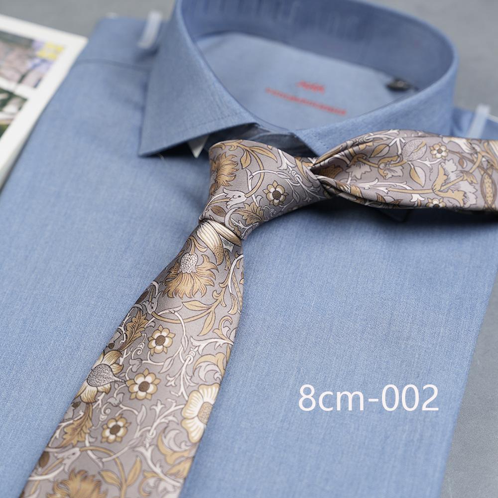 Vintage Casual Floral Print 8Cm Wide Version Hand Tie Daily Suit Accessories