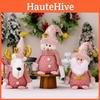 Charming Pink Plush Gnome Snowman And Reindeer Christmas Ornaments Perfect For Holiday Window Decor