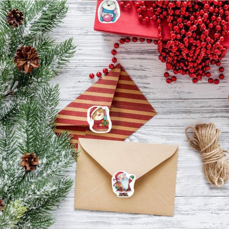 500Pcs Merry Christmas Gift Stickers Irregular Seal Labels Sticker For Gift Baking Package Envelope Stationery Decor