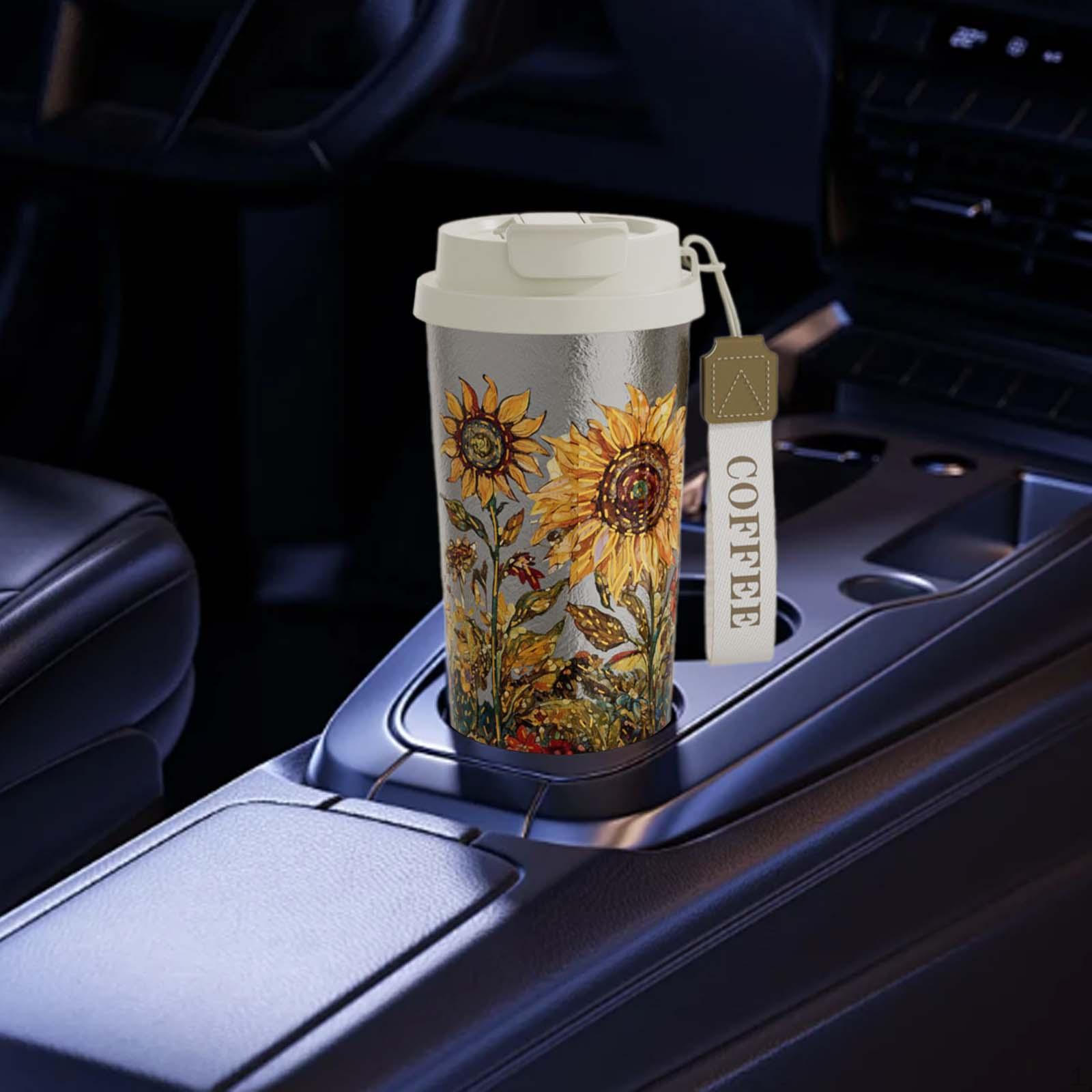 

Бутылка для воды из титана емкостью 520 мл, кружка для питья с ремешком, дорожная кружка для кофе, изолированный стакан Sunflower