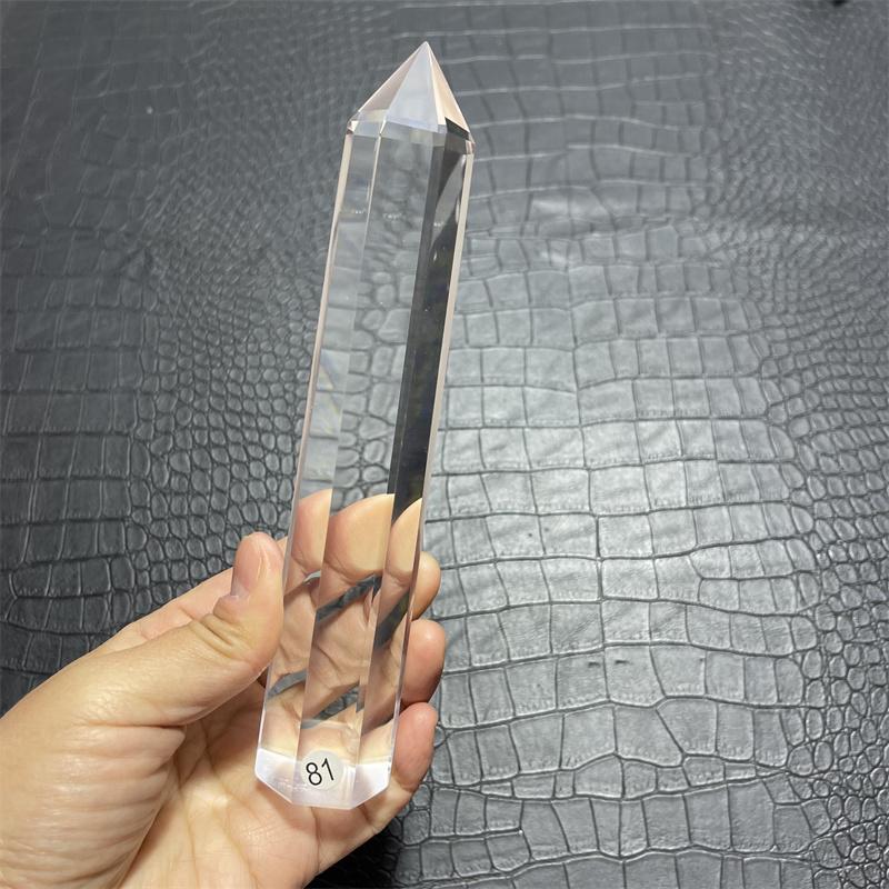 natural white smelting stone 8 side crystal point healing clear quartz crystal wand tower