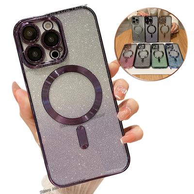 Dla Iphone 14 Plus 13 11 etui gradientowe brokatowe dla Magsafe etui magnetyczne dla Iphone 11 12 13 14 Pro Max etui ochronne na obiektyw