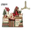 Wooden Holiday Wall Art Christmas Table Sign, 2D Flat Santa Claus/Snowman Reading Desktop Ornament Winter Party Decorations with Stand, Tabletop