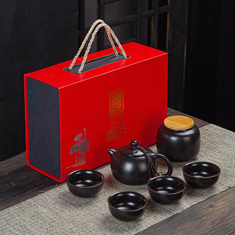 Portable ceramic Xishi pot travel kung fu tea set real estate souvenir