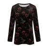 Women's Halloween Printed Neck Long Sleeve Pullover Top