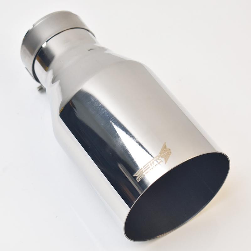 1Pc 304 SUS Universal Stainless Steel Inline Flange Exhaust Pipe  Muffler Tip Flat Cut