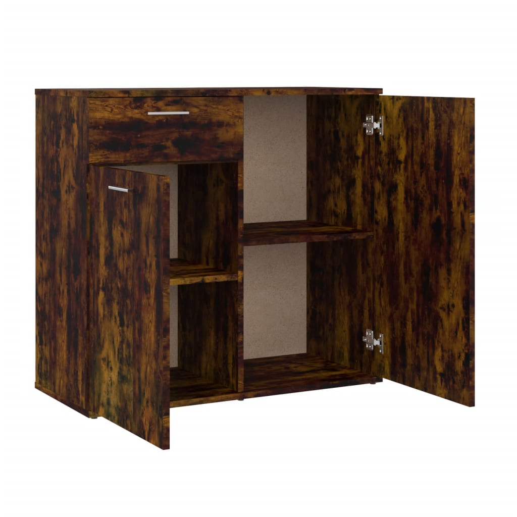 vidaXL Sideboard Räuchereiche 80x36x75 cm Holzwerkstoff