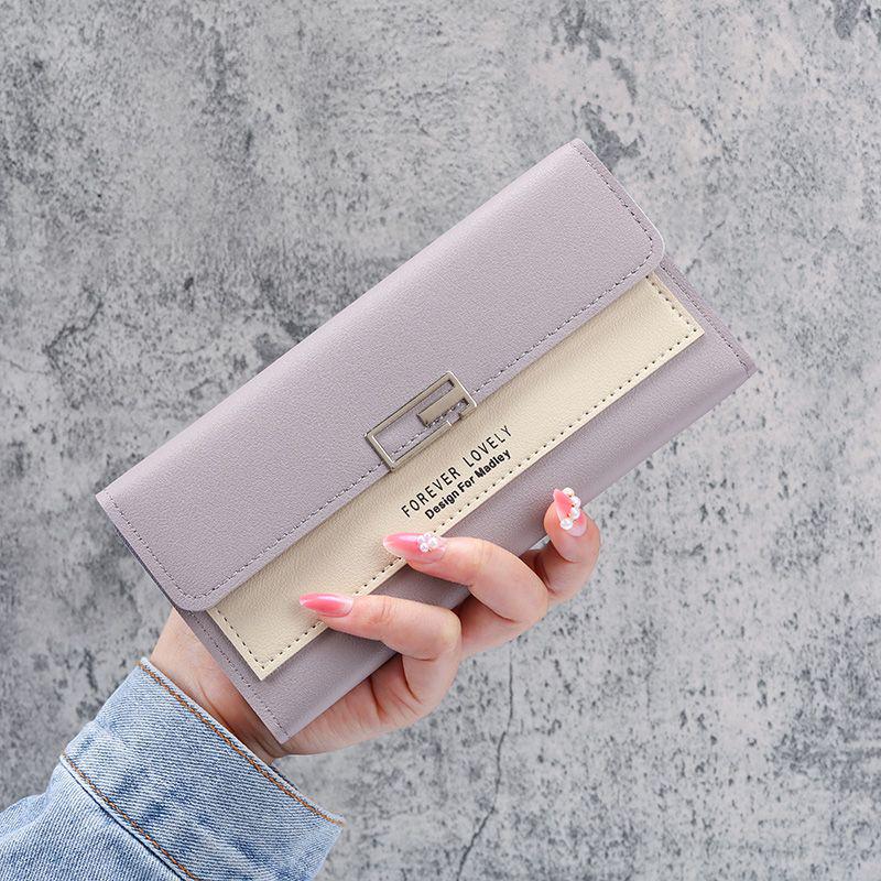 

New Tri-Fold Wallet: Stylish Korean Fashion for Women & Students - Compact Coin Purse & Card Holder фиолетовый