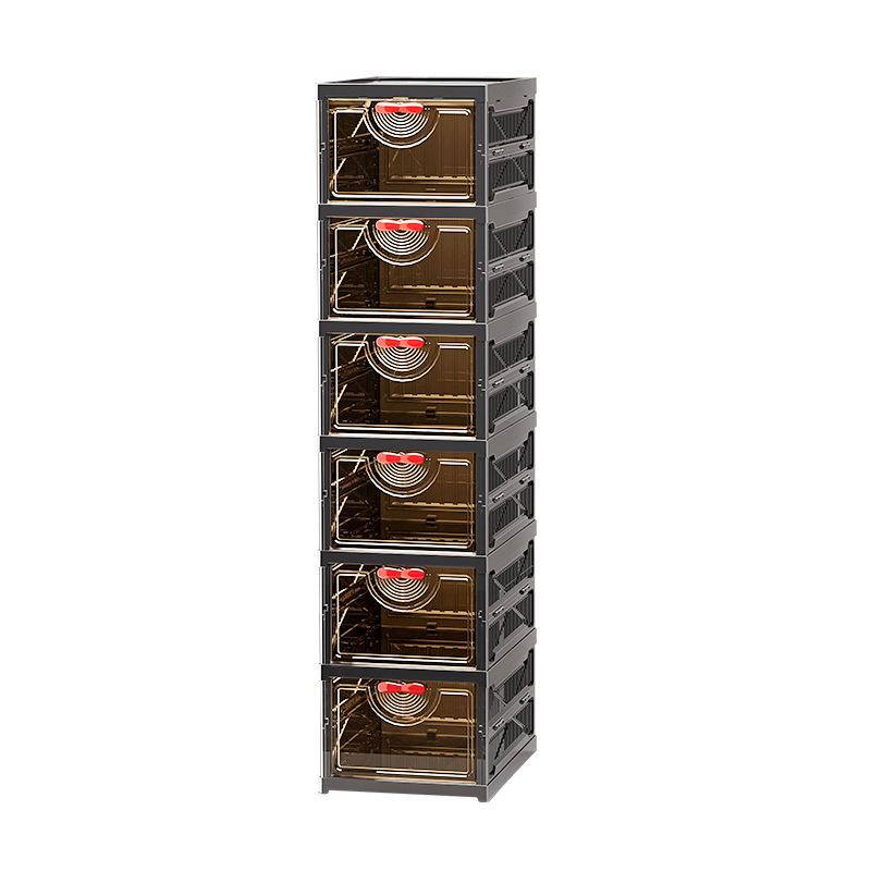 Elegant Foldable Multi-Layer Transparent Shoe Rack: Dustproof Doorway Shoe Storage & Display Cabinet