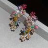 1Pc Ear Clip Earring Colorful Flower Shape Decor Ear Bone Clip Vibrant Color Women Versatile Design Earring