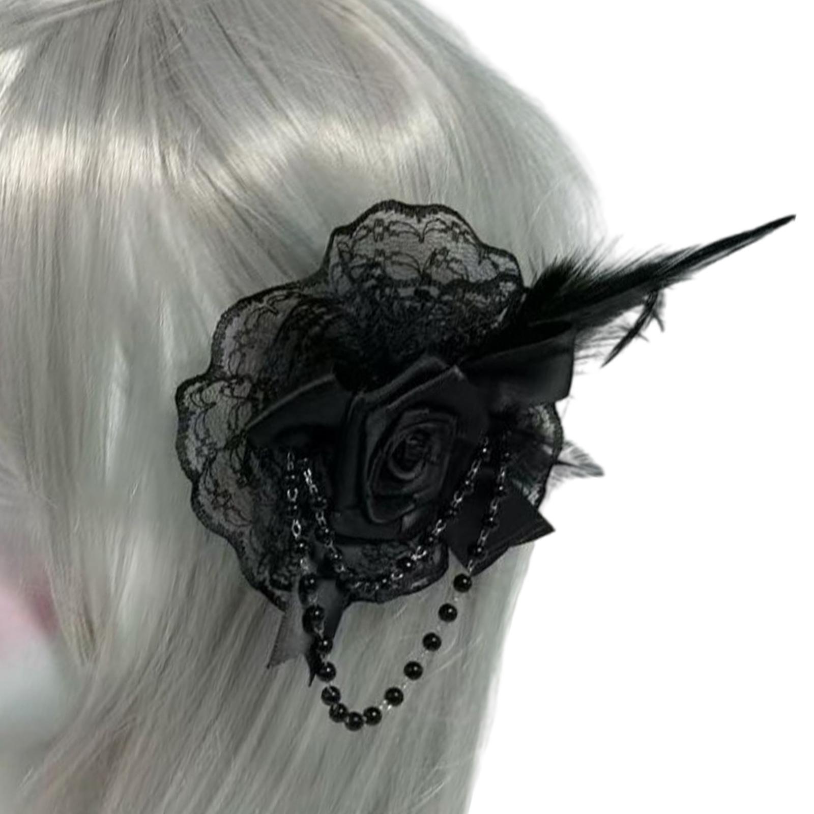 

Элегантный Флаппер Фасинатор Расшитый Бисерным Кружевом Розетка Головной Убор для Особого Мероприятия Свадьбы Помолвки Головной Убор Прическа чёрный