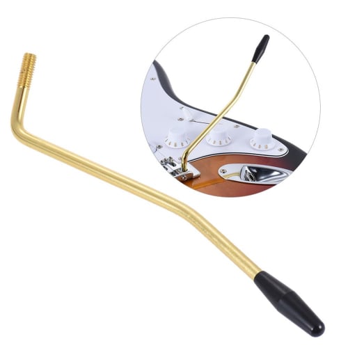 HAUUFENN 5mm Threaded Tremolo Arms (Set of 2) (Silver & Gold) for Stratocaster-Style Electric Guitars, Stainless Steel, Single Tremolo Arm Bar with Bl